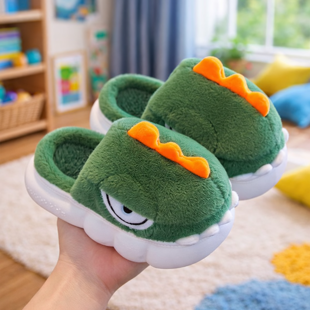 SoftStep Monster – Ciabatte Bimbo in Peluche Antiscivolo con Suola Ultra Comfort 👣✨