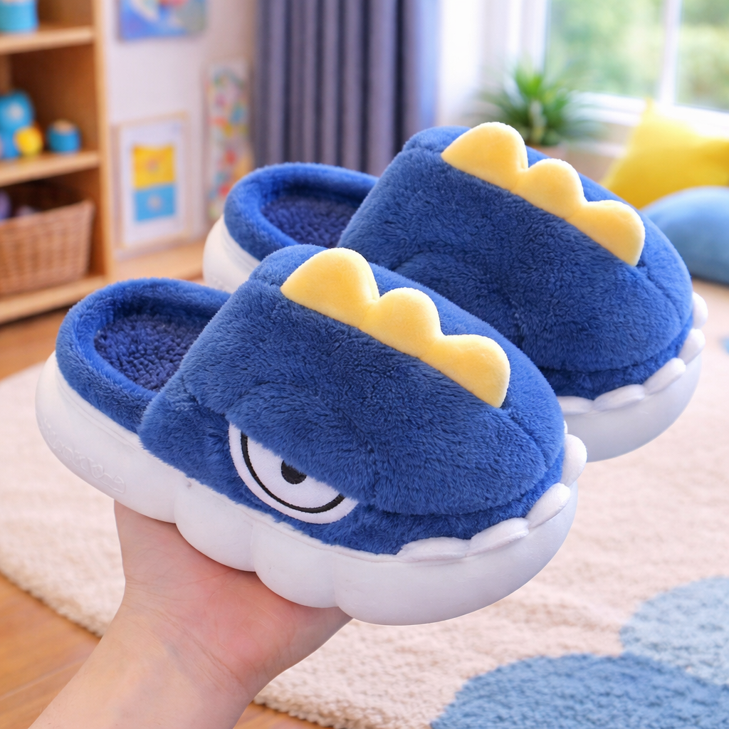 SoftStep Monster – Ciabatte Bimbo in Peluche Antiscivolo con Suola Ultra Comfort 👣✨